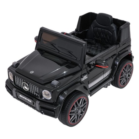 JOKO Elektrické autíčko Mercedes G63 AMG LIFT, penové kolesá, kožené sedadlo, čierne