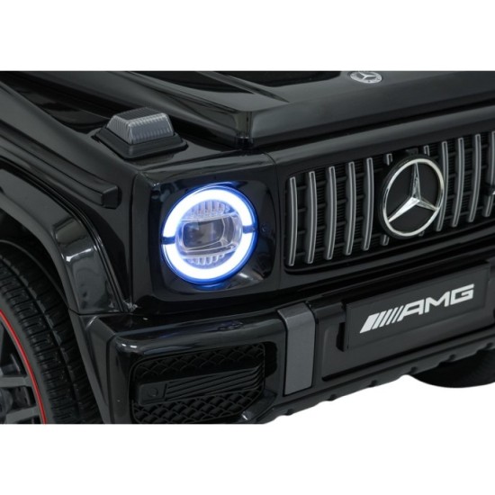 JOKO Elektrické autíčko Mercedes G63 AMG LIFT, penové kolesá, kožené sedadlo, čierne
