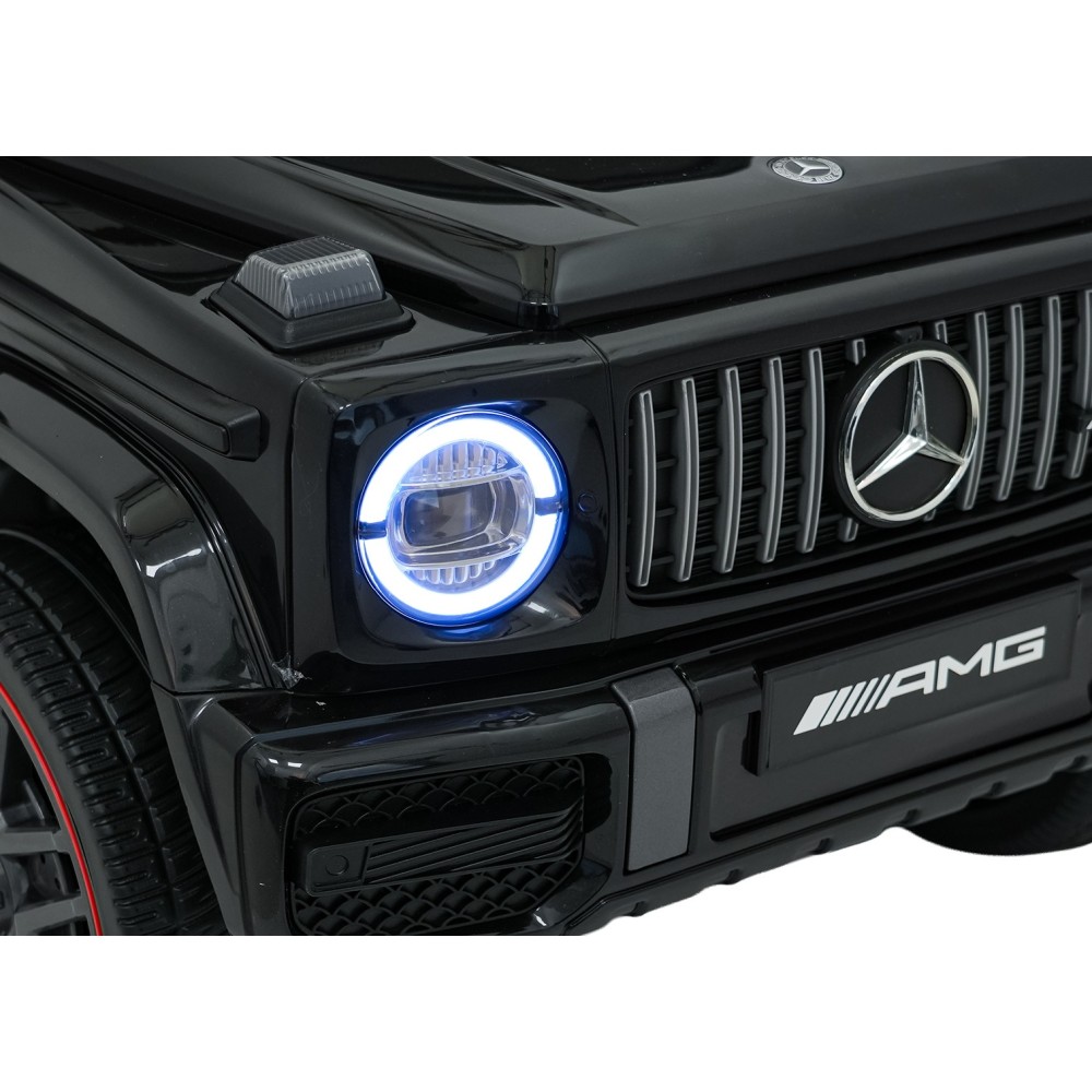 JOKO Elektrické autíčko Mercedes G63 AMG LIFT, penové kolesá, kožené sedadlo, čierne