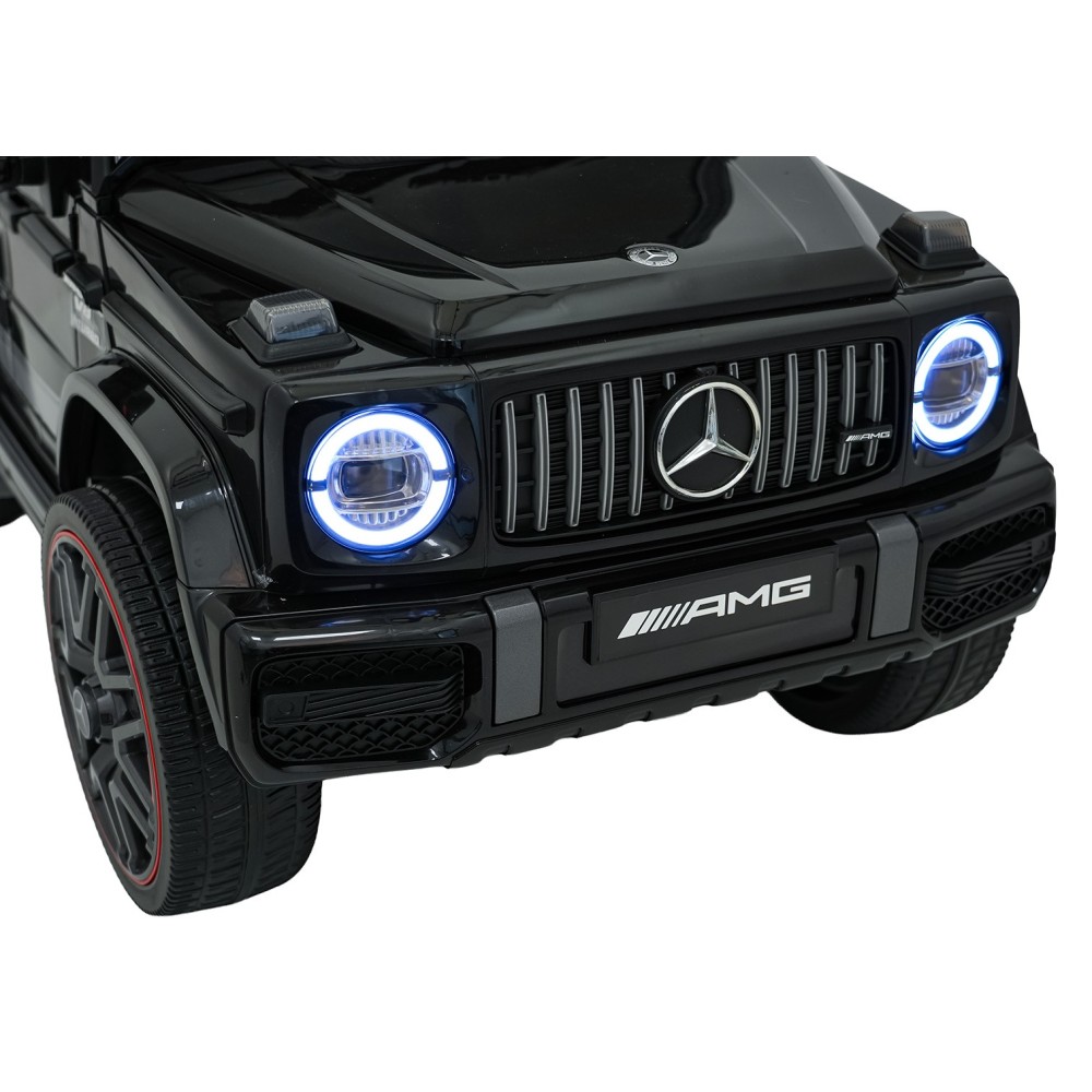 JOKO Elektrické autíčko Mercedes G63 AMG LIFT, penové kolesá, kožené sedadlo, čierne