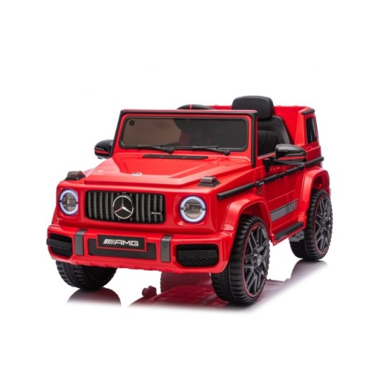 JOKO Elektrické autíčko Mercedes G63 AMG LIFT, penové kolesá, kožené sedadlo, červené