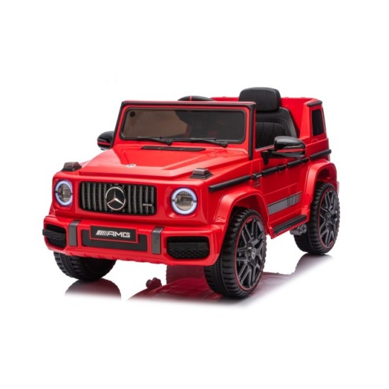 JOKO Elektrické autíčko Mercedes G63 AMG LIFT, penové kolesá, kožené sedadlo, červené