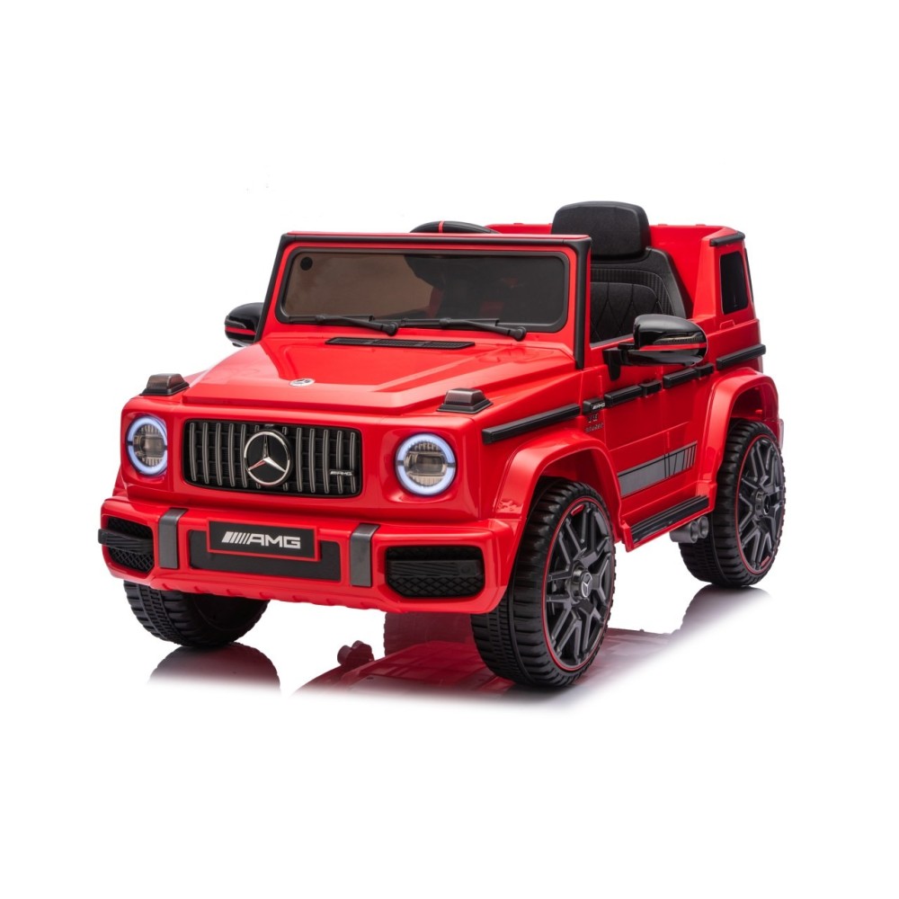 JOKO Elektrické autíčko Mercedes G63 AMG LIFT, penové kolesá, kožené sedadlo, červené