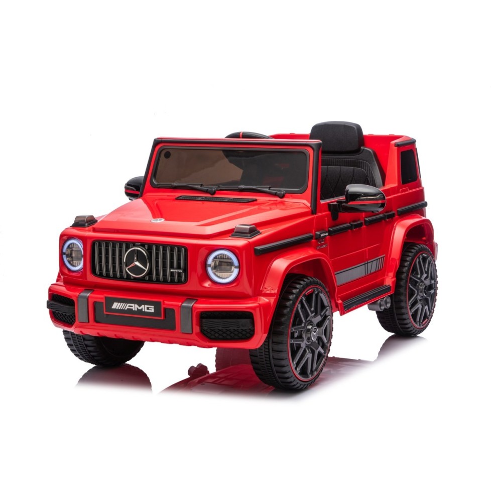 JOKO Elektrické autíčko Mercedes G63 AMG LIFT, penové kolesá, kožené sedadlo, červené