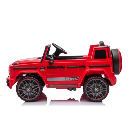 JOKO Elektrické autíčko Mercedes G63 AMG LIFT, penové kolesá, kožené sedadlo, červené