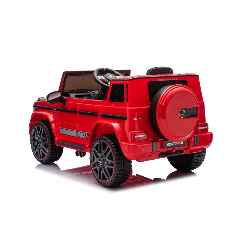 JOKO Elektrické autíčko Mercedes G63 AMG LIFT, penové kolesá, kožené sedadlo, červené