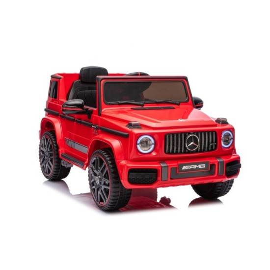 JOKO Elektrické autíčko Mercedes G63 AMG LIFT, penové kolesá, kožené sedadlo, červené