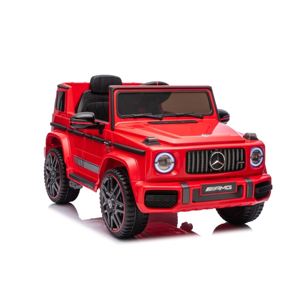 JOKO Elektrické autíčko Mercedes G63 AMG LIFT, penové kolesá, kožené sedadlo, červené