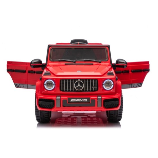 JOKO Elektrické autíčko Mercedes G63 AMG LIFT, penové kolesá, kožené sedadlo, červené