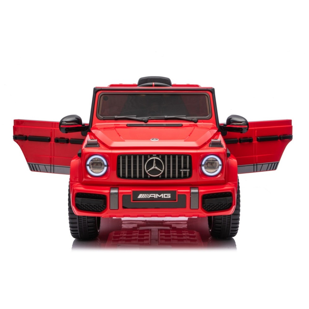 JOKO Elektrické autíčko Mercedes G63 AMG LIFT, penové kolesá, kožené sedadlo, červené