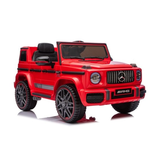 JOKO Elektrické autíčko Mercedes G63 AMG LIFT, penové kolesá, kožené sedadlo, červené
