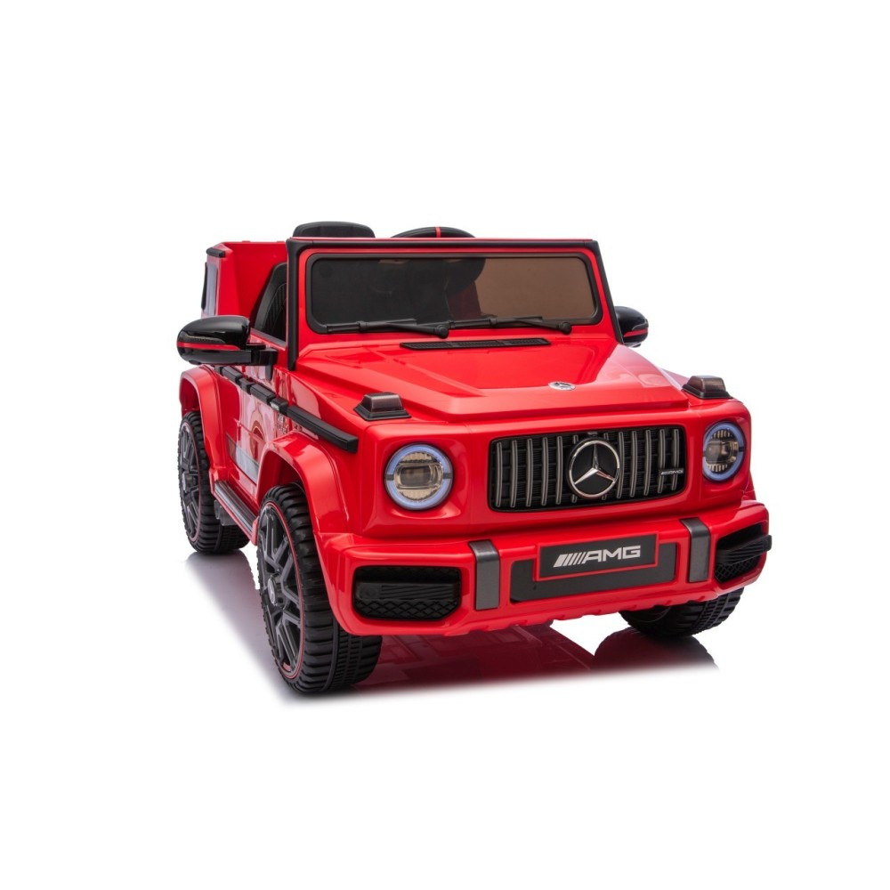 JOKO Elektrické autíčko Mercedes G63 AMG LIFT, penové kolesá, kožené sedadlo, červené