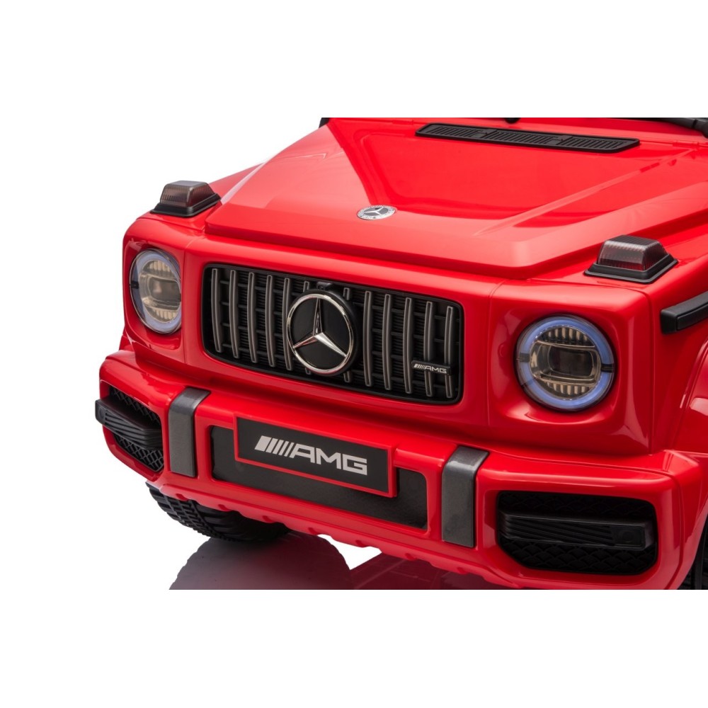 JOKO Elektrické autíčko Mercedes G63 AMG LIFT, penové kolesá, kožené sedadlo, červené