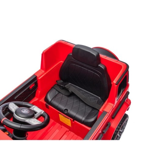 JOKO Elektrické autíčko Mercedes G63 AMG LIFT, penové kolesá, kožené sedadlo, červené
