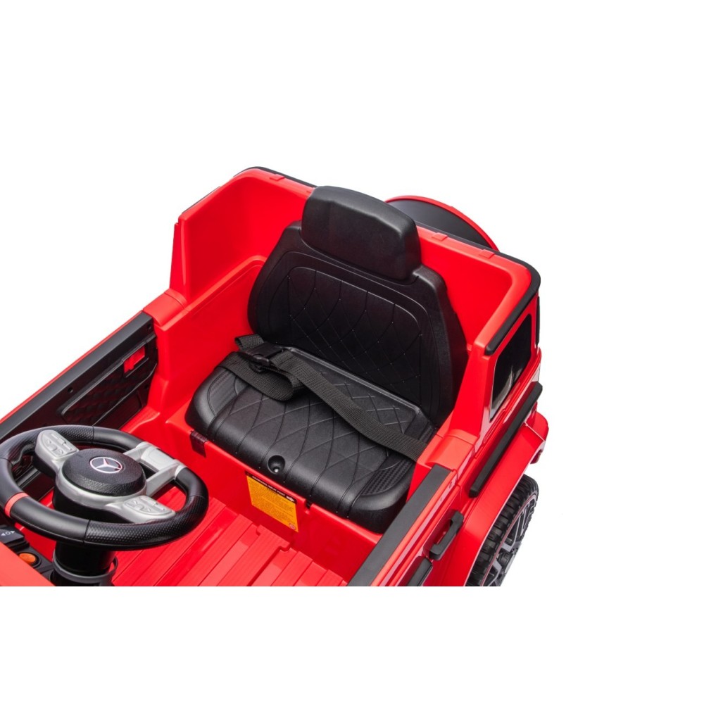 JOKO Elektrické autíčko Mercedes G63 AMG LIFT, penové kolesá, kožené sedadlo, červené