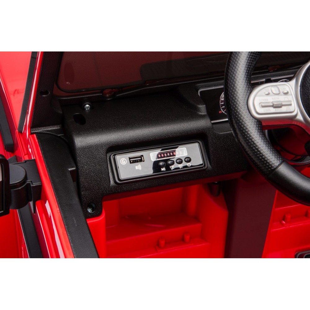 JOKO Elektrické autíčko Mercedes G63 AMG LIFT, penové kolesá, kožené sedadlo, červené