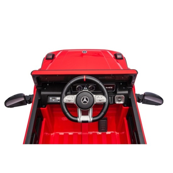 JOKO Elektrické autíčko Mercedes G63 AMG LIFT, penové kolesá, kožené sedadlo, červené
