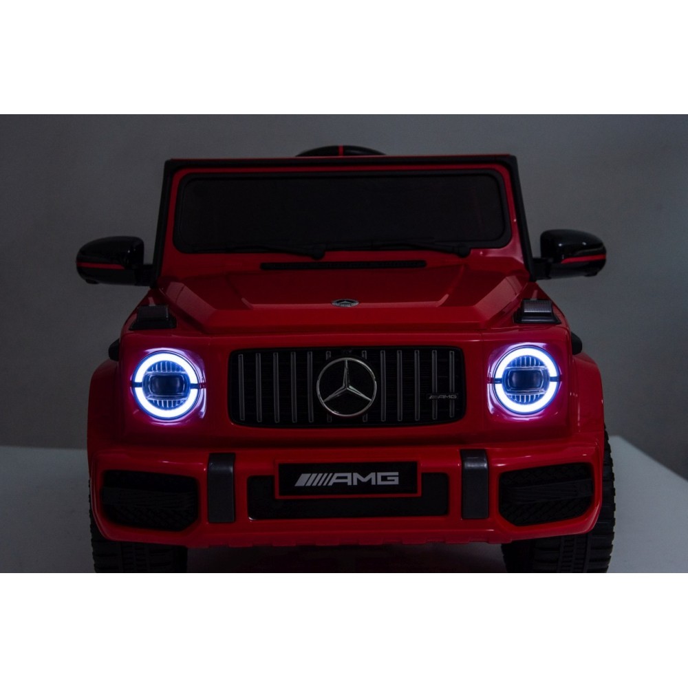 JOKO Elektrické autíčko Mercedes G63 AMG LIFT, penové kolesá, kožené sedadlo, červené