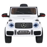JOKO Elektrické autíčko Mercedes G63 AMG LIFT, penové kolesá, kožené sedadlo, biele