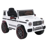 JOKO Elektrické autíčko Mercedes G63 AMG LIFT, penové kolesá, kožené sedadlo, biele