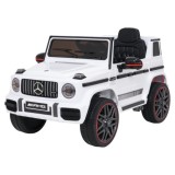 JOKO Elektrické autíčko Mercedes G63 AMG LIFT, penové kolesá, kožené sedadlo, biele