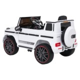 JOKO Elektrické autíčko Mercedes G63 AMG LIFT, penové kolesá, kožené sedadlo, biele