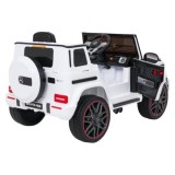 JOKO Elektrické autíčko Mercedes G63 AMG LIFT, penové kolesá, kožené sedadlo, biele