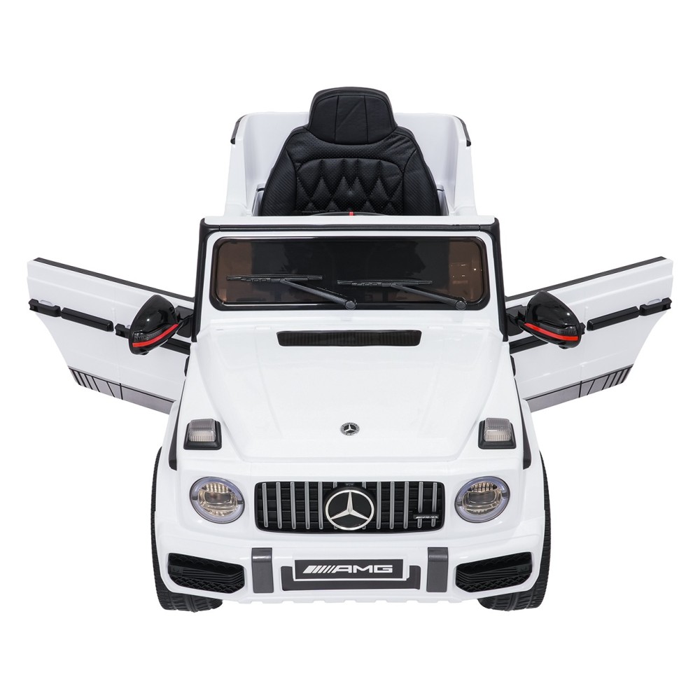 JOKO Elektrické autíčko Mercedes G63 AMG LIFT, penové kolesá, kožené sedadlo, biele