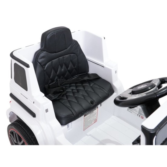JOKO Elektrické autíčko Mercedes G63 AMG LIFT, penové kolesá, kožené sedadlo, biele