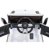JOKO Elektrické autíčko Mercedes G63 AMG LIFT, penové kolesá, kožené sedadlo, biele