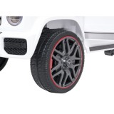 JOKO Elektrické autíčko Mercedes G63 AMG LIFT, penové kolesá, kožené sedadlo, biele