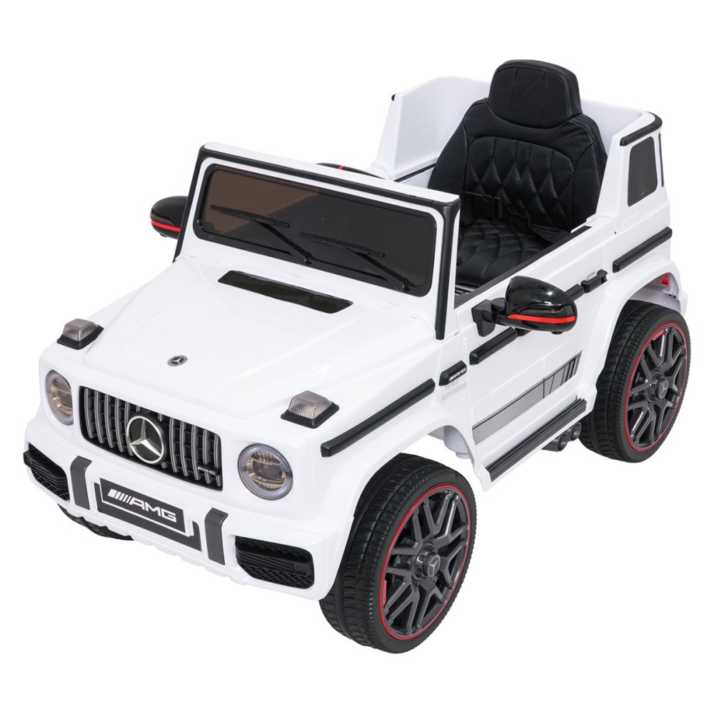 JOKO Elektrické autíčko Mercedes G63 AMG LIFT, penové kolesá, kožené sedadlo, biele