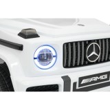 JOKO Elektrické autíčko Mercedes G63 AMG LIFT, penové kolesá, kožené sedadlo, biele