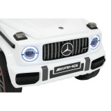 JOKO Elektrické autíčko Mercedes G63 AMG LIFT, penové kolesá, kožené sedadlo, biele