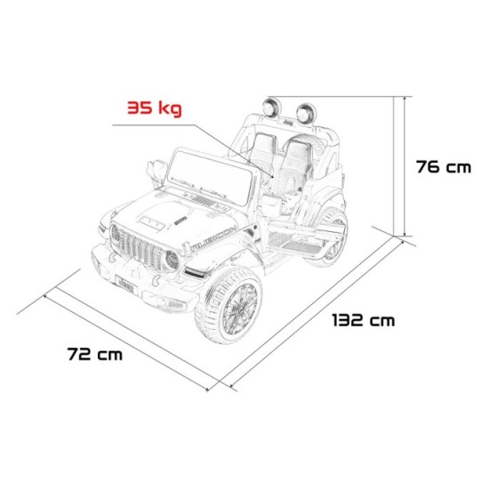 JOKO Elektrické autíčko Jeep Wrangler Rubicon LIFT, červené