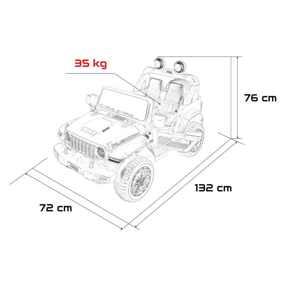 JOKO Elektrické autíčko Jeep Wrangler Rubicon LIFT, červené