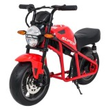 JOKO Elektrická motorka SUPERMOTO 300W 24V, kožené sedadlo, penové kolesá, nosnosť 50kg, červená