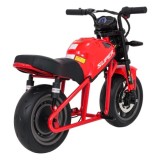 JOKO Elektrická motorka SUPERMOTO 300W 24V, kožené sedadlo, penové kolesá, nosnosť 50kg, červená