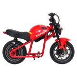 JOKO Elektrická motorka SUPERMOTO 300W 24V, kožené sedadlo, penové kolesá, nosnosť 50kg, červená