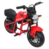 JOKO Elektrická motorka SUPERMOTO 300W 24V, kožené sedadlo, penové kolesá, nosnosť 50kg, červená