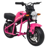 JOKO Elektrická motorka SUPERMOTO 300W 24V, kožené sedadlo, penové kolesá, nosnosť 50kg, ružová