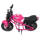 JOKO Elektrická motorka SUPERMOTO 300W 24V, kožené sedadlo, penové kolesá, nosnosť 50kg, ružová