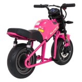 JOKO Elektrická motorka SUPERMOTO 300W 24V, kožené sedadlo, penové kolesá, nosnosť 50kg, ružová