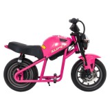 JOKO Elektrická motorka SUPERMOTO 300W 24V, kožené sedadlo, penové kolesá, nosnosť 50kg, ružová