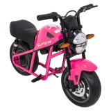 JOKO Elektrická motorka SUPERMOTO 300W 24V, kožené sedadlo, penové kolesá, nosnosť 50kg, ružová