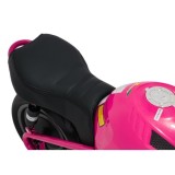 JOKO Elektrická motorka SUPERMOTO 300W 24V, kožené sedadlo, penové kolesá, nosnosť 50kg, ružová