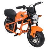 JOKO Elektrická motorka SUPERMOTO 300W 24V, kožené sedadlo, penové kolesá, nosnosť 50kg, oranžová