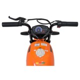 JOKO Elektrická motorka SUPERMOTO 300W 24V, kožené sedadlo, penové kolesá, nosnosť 50kg, oranžová