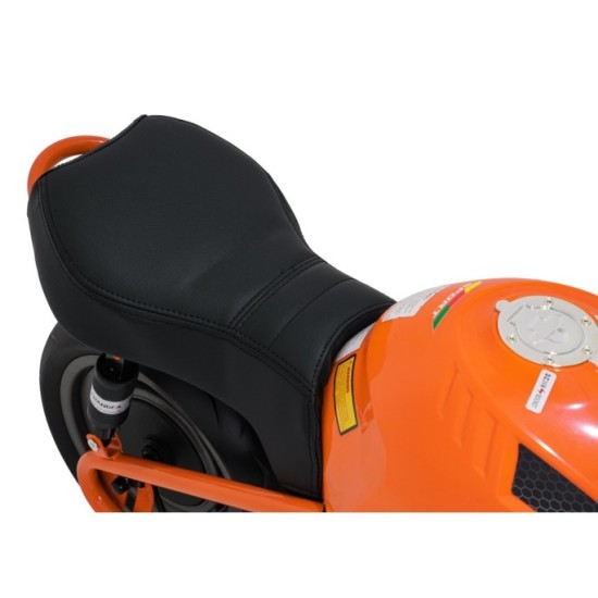 JOKO Elektrická motorka SUPERMOTO 300W 24V, kožené sedadlo, penové kolesá, nosnosť 50kg, oranžová