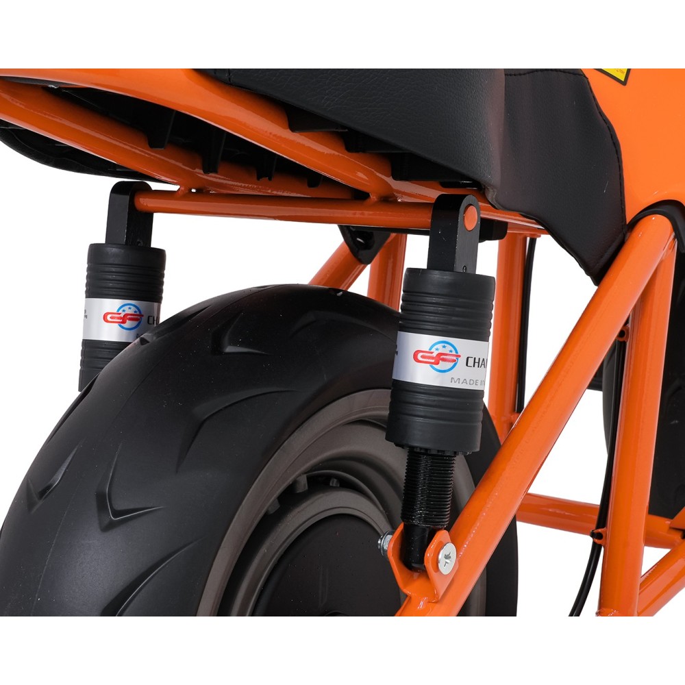 JOKO Elektrická motorka SUPERMOTO 300W 24V, kožené sedadlo, penové kolesá, nosnosť 50kg, oranžová